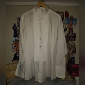 Stafford Men's White Tuxedo Dress Shirt